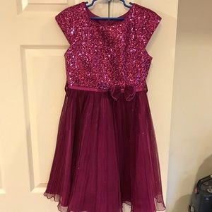 Jona Michelle Fuschia Sequin Party Dress (Girls 8)